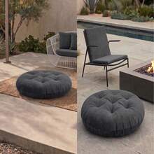 Ultra-Comfortable Round Seating Cushion - 40x40 Cm Fluffy Style - Dark Grey - View 3
