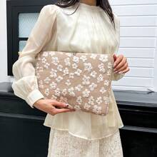 Jacquard Minimalist Luxury Multi-Size Laptop Tablet Storage Bag Computer Case - Khaki - View 10