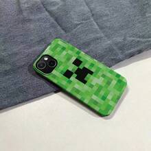 Minecraft 1件裝 Creeper 像素風手機殼，綠色方塊 3D 紋理，柔軟防摔保護殼，遊戲玩家專屬配件，創意個性化裝飾殼，重現經典 MC 元素 - 彩色 - 查看 3