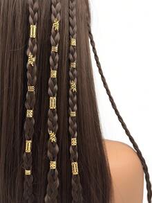 40 Pcs Mixed Gold Dreadlock Set, Personalized Street Party Braids Hair Clips Summer Hair Accessories Wig Accessories Hair Accessories - Multicolor - View 3