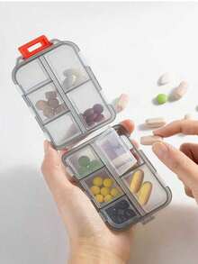 1pc Travel Pill Box, Portable Storage Container With Sealed Compartment Design, PP Plastic Material, Suitable For Car, International Travel And Various Occasions, Convenient For Organizing Medications - View 10