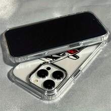 1 pieza Funda de teléfono con patrón de carreras en negro & plata compatible con teléfonos Apple - Multicolor - Ver 3