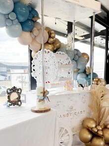 150pcs/Set Latex Balloon Arch, Modern Mixed Color Decorative Balloon Garland, Suitable For Parties - Gold, Sand White, Peacock Blue, Ice Silk Mist Blue - View 3