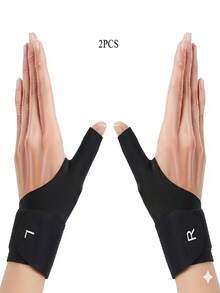 [2pcs Wristband Stabilizer] 2pcs Adjustable Breathable Wristband And Finger Stabilizer Set - Ergonomic Support, Adjustable Tension, Suitable For Computer Typing, Repetitive Tasks, And Anti-Slip Design - Multicolor - View 4