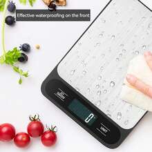 [Hot Selling Product] Multifunctional Kitchen Scale With LED Display On Back Panel, Easy-To-Clean Brushed Stainless Steel Scale Face, Anti-Slip Mat On Bottom, Kitchen Accessories, Baking Tools, Precisely Controls Food Weight. Batteries Not Included. - jewelry scales - View 8