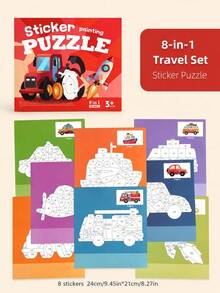 Children's 3D Sticker Puzzle, Sticker Puzzle Picture Book, Preschool Quiet Book, Montessori Kindergarten Learning Activity, Suitable For Children 3 Years And Older, Educational Matching Autism Sensory Travel Toy - Multicolor - View 10