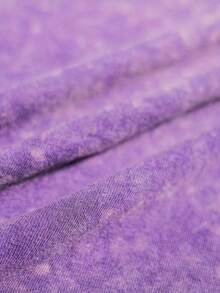 Plus Size Women's Thin Washed Hooded Sweatshirt With Rose Print, Casual Fashion Sweatshirt With Pockets, Autumn/Winter Sweatshirt, Summer - Purple - View 5