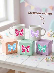 Custom Name Bow Stickers,Back To School Cute Pastel Color Bow Stickers,Custom Stickers Labels For Water Bottle Lunch Box Notebook Pencil Case Laptop Gift Bag School Supplies Decor - Multicolor - View 1