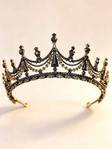 1pc Silver Rhinestone Crown For Wedding, Suitable For Bridal Styling, Photography, Evening Party, Ball And Daily Wear - Silver - View 10