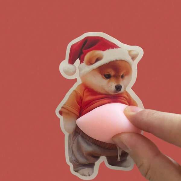 3D Sticker 1pc/2pcs/5pcs Creative Fried Chicken Sticker Shiba Inu Sticker Belly Puppy Sticker Belly Dog Collectible Printed Sticker Scrapbook Decoration