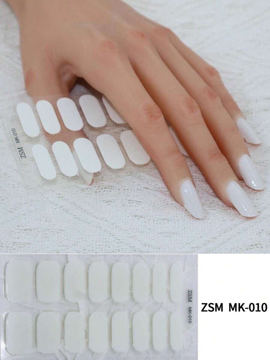 Gel Nail Strips, Nail Gel Stickers Work With Any UV Lights, Long-Lasting Nail Wraps, Stick On Nails For Women Easy To Apply & Remove