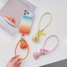 1pc Women's Luxury Rhinestone Lucky Bag Leather Short Phone Case With Wrist Strap And Handbag Chain, Anti-Loss Durable Lanyard For Travel - Multicolor - View 2