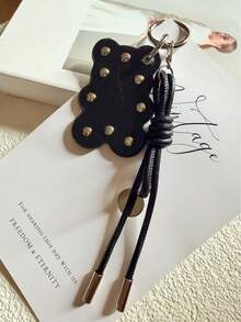 JRESSIAL Punk Heart-Shaped Bag Charm, Casual Fashion Keychain Accessory - Black - View 2