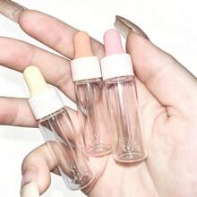 3/5pcs 0.17oz Clear Glass Dropper Bottles - Refillable Travel Size Bottles, Suitable For Essential Oils, Portable Empty Glass Tubes, Suitable For Skincare And DIY, Hand Washable Glass Bottles (Random Color) - View 3