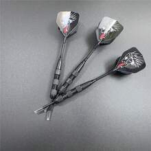 Easytoday 3pcs Black Dart Needles With Black Pattern Design, New Style Dart Wings For Training, Games And Entertainment - Black - View 5