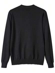 ZYNTH BALENO Men's Fashionable Turn-Down Collar Long Sleeve Sweater, Suitable For Fitness, Running, Hiking, Black - Black - View 5