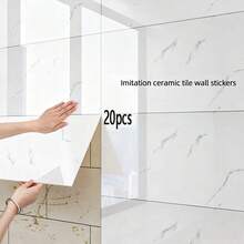 Azulejos de pared autoadhesivos 3D con efecto mármol fáciles de aplicar - Papel tapiz de espuma autoadhesivo e impermeable, adecuado para salpicadero de cocina, sala de estar, dormitorio, decoración de baño - Pegatinas de pared de vinilo fáciles de cortar y lavables - Adhesivo para azulejos - Pegatinas de pared - Ver 17