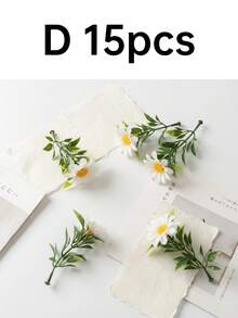 15件人造迷你雛菊，清新自然風格，2.4~3.4英吋易於照顧的塑料花，適合全年使用，完美適用於婚禮和生日派對、微縮模型、DIY手工、收藏裝飾、手帳、汽車、仙女花園、陽台、露台和花園 - 迷你雛菊 - 查看 14