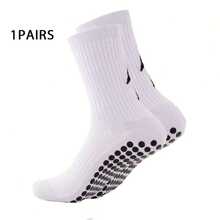 1/4/6 Pairs Men's Silicone Anti-Slip Mid-Calf Sports Socks With Lightning Pattern, Breathable, Suitable For Football, Running, Training - Black and White - View 7