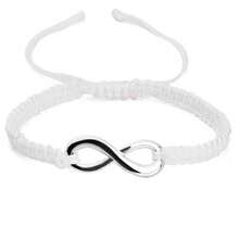 Set de 2 pulseras trenzadas ajustables con forma de ocho de la suerte, hechas a mano, para parejas y mejores amigos - Negro - Ver 11