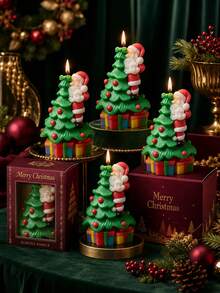 1pc Christmas Tree & Santa Claus Gift-Giving 3D Candle Silicone Mold, Suitable For DIY Aromatherapy Candles, Plaster Crafts And Resin Art - Soft And Reusable, Perfect As Holiday Gift And Entryway Decor - Silicone Mold - Mini Santa Claus Christmas Tree Candle Mold - View 7