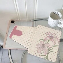 1件油畫百合花印花平板保護殼，相容 iPad Air 6/5/4 和 10 (10.9 吋) - 相容 iPad Pro 2024、Air M3/A16 2025，相容 Galaxy Tab S9 FE/S8 Plus/S7/S10，相容 OPPO Pad，相容 MatePad，相容 Vivo Pad，相容 Honor Pad，相容 Xiaoxin Pad - 彩色 - 查看 3