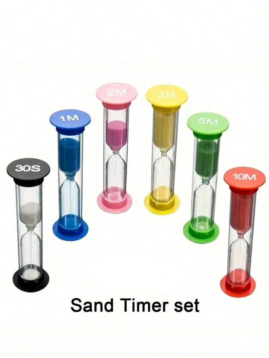 1/6 piezas Temporizador de colores - Duradero, sin electricidad, temporizador de juego multifuncional, rango de tiempo de 30 segundos a 10 minutos, adecuado para aprendizaje divertido y juegos en entornos como piscinas y aulas - Perfecto para uso de adultos - Multicolor - Ver 1