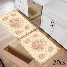 1件裝花卉印花排水墊/吸水墊/烘乾墊 咖啡機餐具烘乾墊－吸水聚酯纖維桌面保護墊，附橡膠防滑底背，適用廚房檯面裝飾、居家吧檯與餐桌餐墊 - 彩色 - 查看 11