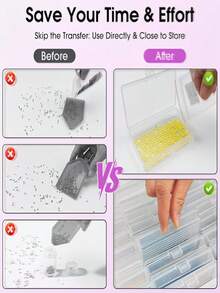 2-In-1 Diamond Painting Tray Storage Box With Label Compartments And Dividers, Plastic Craft Storage Box For Diamond Beads, Jewelry Making, DIY Supplies, Beads, Cards, Desktop Accessories, Portable Multi-Compartment Organizer - A - View 4