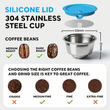 1pc Reusable Capsule Converter, Refillable Coffee Pod, Reusable Filter Cup Accessory, Refillable Filter Cup Capsule, Stop Wasting Disposable Capsules, Coffee Machine Accessories - Black - View 9