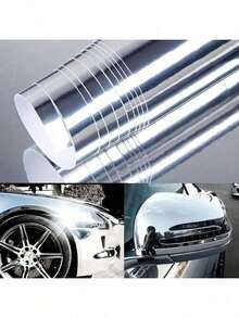1pc Car PVC Mirror Vinyl Wrap Film, Air Release Technology - Stretchable High Gloss Reflective Finish For Car Wrapping Or Detail Wrapping Electroplated Mirror Car Film - A - View 2