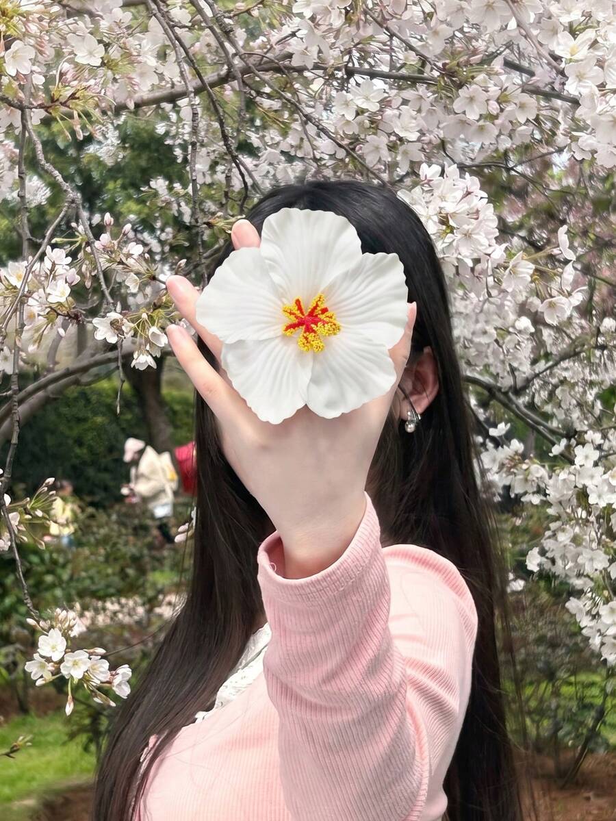 4/1入女款髮夾，時尚百搭，居家使用，高端優雅，極簡純色，適合日常外出、休閒聚會、通勤 - 白色 - 查看 1