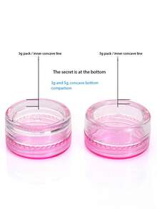 1/10/25/60pcs Mini 3/5ml Pink Lid Transparent Cream Jar, Refillable Bottle, Suitable For Storing Face Cream, Lotion, Lipstick, Eyeshadow, Nail Polish, Jewelry, Powder Compact, Travel Essentials, Empty Refill Bottle, Leak-Proof Travel Design - Pink - View 11