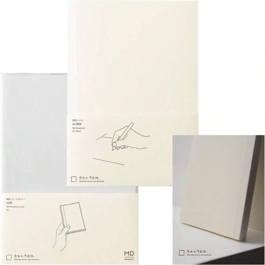 DESIGNPHIL (） MDノート ドット方眼 15387006 - A5 + 無罫+ノートカバー - チェックする 1