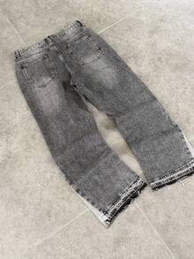 Men's Loose Casual Denim Jeans With Pockets, Daily Wear, Summer Versatile - Black - View 2