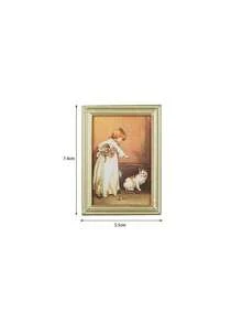 1 pezzo Miniatura di quadro decorativo da parete di lusso per casa delle bambole da 7,4 cm, articolo in miniatura divertente per donne adulte, pezzo singolo confezionato indipendentemente in confezione misteriosa; multifunzionale, adatto per allestimento di scena da parete di soggiorno vintage in miniatura, sfondo per fotografia di natura morta con estetica domestica mid-century, decorazione da parete di mini bar di lusso fai-da-te da scrivania per soggiorno, accessorio decorativo di alta gamma abbinato a mobili per casa delle bambole - Multicolore - Visualizzare 4