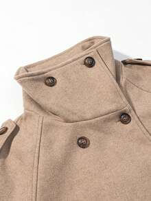 Autumn New Women's European And American Style French Design Fashion Versatile Overcoat - Khaki - View 3