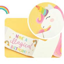 Assorted Die-Cut Foldable Greeting Cards, 9 Designs (Rocket, Cake, Popsicle, Burger, Train, Rainbow, Unicorn, Dachshund), Blank Inside, Suitable For Birthday And All Occasions, With Matching Envelopes - WISH-2301-08 - View 5