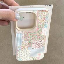 [24h Shipping From DE/FR/ES]Apple 11-17 Phone Case - Fresh Floral Design With Checkered Pattern And Patchwork For IPhone 16 Pro Max TPU Phone Case Cute Phone Cover Ideal Gift For Friends Holiday Gift - 圖片色1pcs - 查看 6