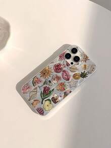 1pc Feather Yarn Beaded Palm Tree Lobster Personalized Simple All-Inclusive TPU Anti-Fall Phone Case Compatible With Apple 17 16 15 14 13 12 11promax Protective Case Air Suitable For Samsug Series - Multicolor - View 3