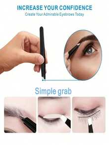 8 piezas de pinzas de cejas de precisión, pinzas de cejas profesionales de acero inoxidable - eliminan con precisión el vello facial, las astillas y los pelos encarnados (Negro/Rosa/Plata) 12 piezas de recortador de cejas negro, para eliminación de vello, eliminación de vello facial, corte de cabello, peinado, bolsa de almacenamiento, organizador, almacenamiento, accesorios para el cabello - multicolor - Ver 6