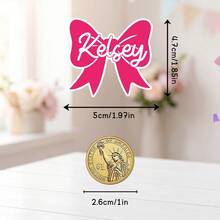 Custom Name Bow Stickers,Back To School Cute Pastel Color Bow Stickers,Custom Stickers Labels For Water Bottle Lunch Box Notebook Pencil Case Laptop Gift Bag School Supplies Decor - Multicolor - View 6