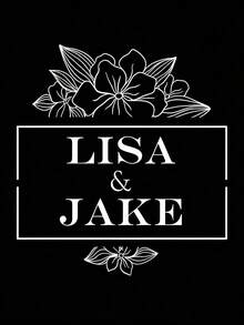Custom Wedding Mirror Decoration Sticker, Personalized Newlywed Name Vinyl Sticker With Floral Design, Removable Decoration For Wedding Ceremony, Reception Area, Welcome Sign, Photo Booth, Bridal Shower - Multicolor - View 7