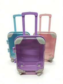 1pc Mini Suitcase - Durable Colorful ABS Trolley Bag, Suitable For Teens And Storage Use - Dollhouse - Perfect For Travel, Parties And Small Item Organization. (Multiple Colors Available) - Multicolor - View 4