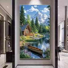 1pc 5D Diamond Painting Kit, Landscape Pattern, Diamond Mosaic Gift. Exquisite And Stress-Relieving Adult And Beginner Handmade Diamond Sticker Art. Includes Round Full Drill Number Art Kit DIY. Ideal Choice As New Year Gift, Perfect For Home Decor And Room Wall Decoration. Frame Not Included - No Frame - View 8