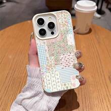 [24h Shipping From DE/FR/ES]Apple 11-17 Phone Case - Fresh Floral Design With Checkered Pattern And Patchwork For IPhone 16 Pro Max TPU Phone Case Cute Phone Cover Ideal Gift For Friends Holiday Gift - 圖片色1pcs - 查看 4