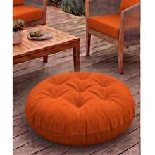 Ultra-Comfortable Round Seating Cushion - 40x40 Cm Fluffy Style - Orange - View 2