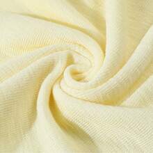 Summer Gentle Slouchy Asymmetrical Knit Sweater Solid Color Faux Two Pieces/Deconstructed T-Shirt For Evening Date, Daily Wear, Vacation - Light Yellow - View 4