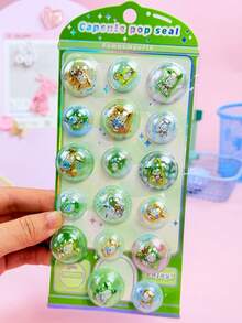 太空艙 3D 泡泡貼紙 女孩愛心裝飾貼紙，適用於筆記本、水杯、電腦，防水自黏小貼紙組，極簡平面貼紙，INS 風格裝飾貼紙，適用於筆記本、水杯、平板電腦，防水不殘膠小貼紙系列 - 彩色 - 查看 9