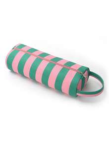 1 pièce Sac de rangement pour sèche-cheveux en velours côtelé à imprimé rayé, sac de rangement portable pour boucleur de cheveux avec poignée, sac de voyage pour outils de coiffure pour femmes, sac pour fer à friser - Multicolore - Voir 10